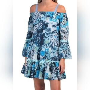 Debbie Katz Talulah Off-the-Shoulder Mini Dress, Swim Cover-Up, Size S